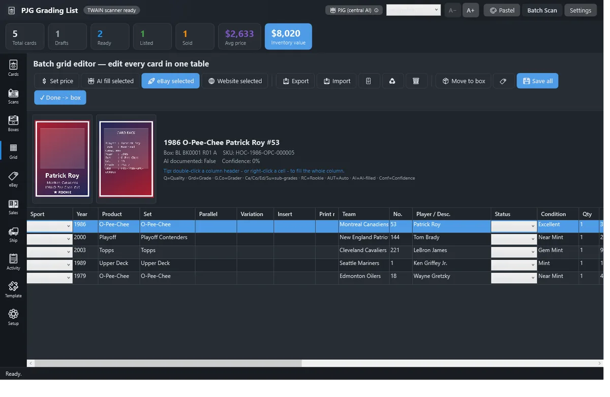 Batch grid editor â edit every card in one spreadsheet-style table